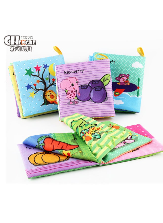 Baby Cloth Book Early Education Toy Baby English Cognition Palm Book Can't Tear Off With Sound Paper Bb Call - Image 2