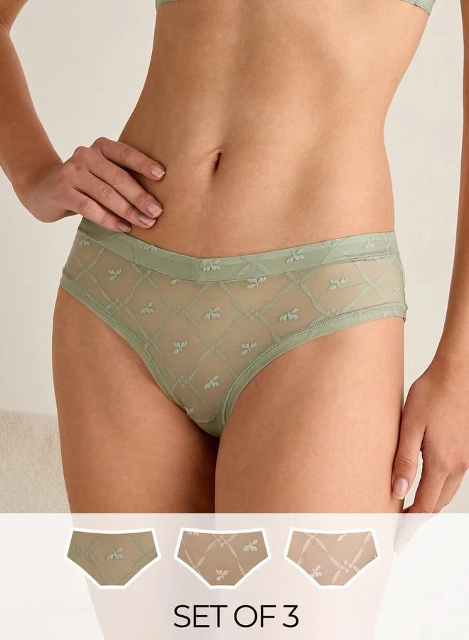 سبلاش فيڤ سروال داخلي شبكي منخفض الخصر - مجموعة من  قطع