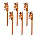 EVERMARKET 6PCS Inflatable Stick HorseBlow Up Horse Head on Stick Pony Costume Western Cowboy Cowgirl Baby Shower Birthday Party Decorations Halloween Supplies Favors Props 38 Inches Brown - Image 2