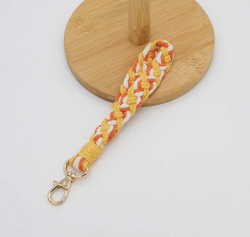Moydolo Macrame Boho Keychain Bracelet Holder Handmade Keychain Wristlet Key Chain Wrist Lanyard for Women Girls - Image 2