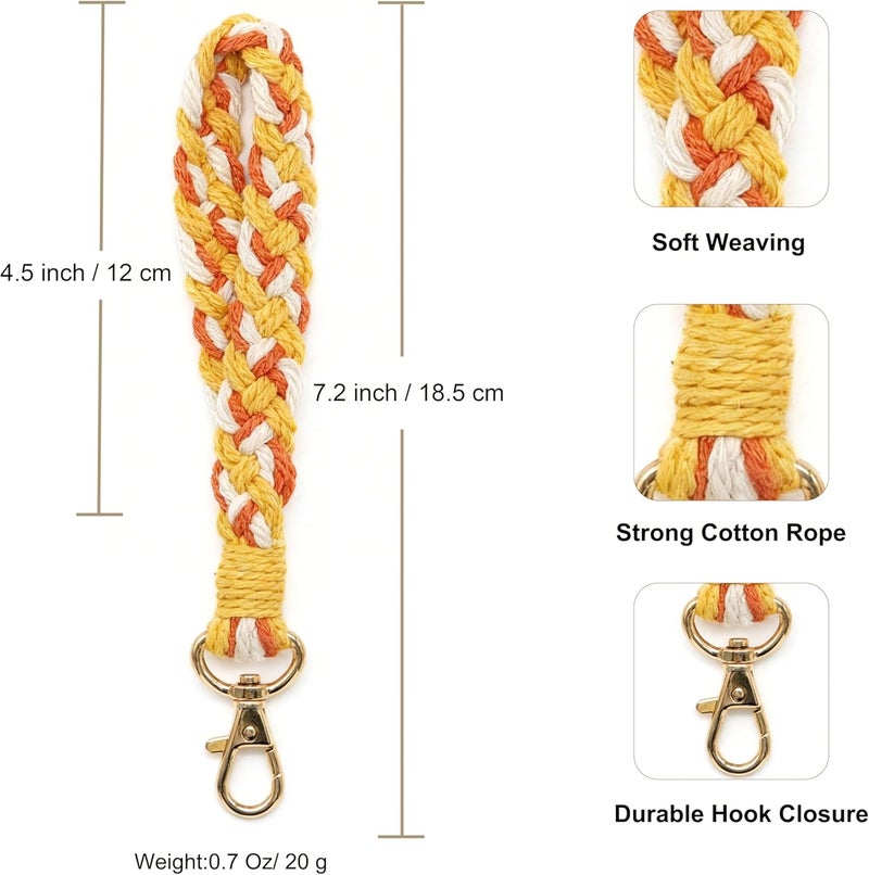 Moydolo Macrame Boho Keychain Bracelet Holder Handmade Keychain Wristlet Key Chain Wrist Lanyard for Women Girls - Image 1