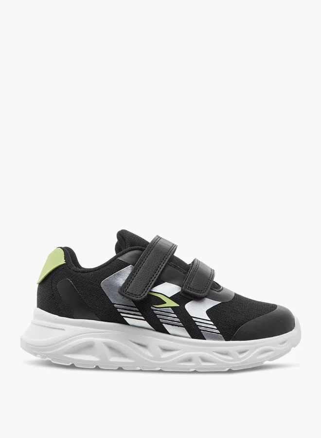 Dash Boys Printed Sports Shoes with Hook and Loop Closure