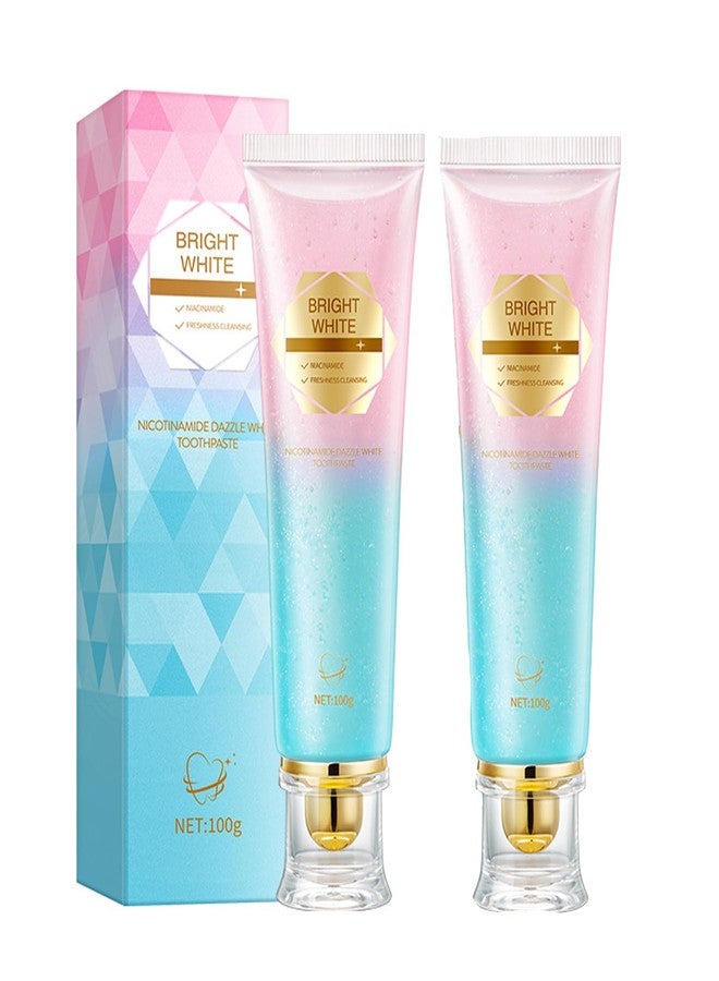 wenfeng 2Pcs Niacinamide Intensive Whitening Toothpaste,Acssart Radiant Whitening Toothpaste with Natural Gentle Care Deep Stain Removal Clean,Improves Gum Health,Fresh Breath - Image 1