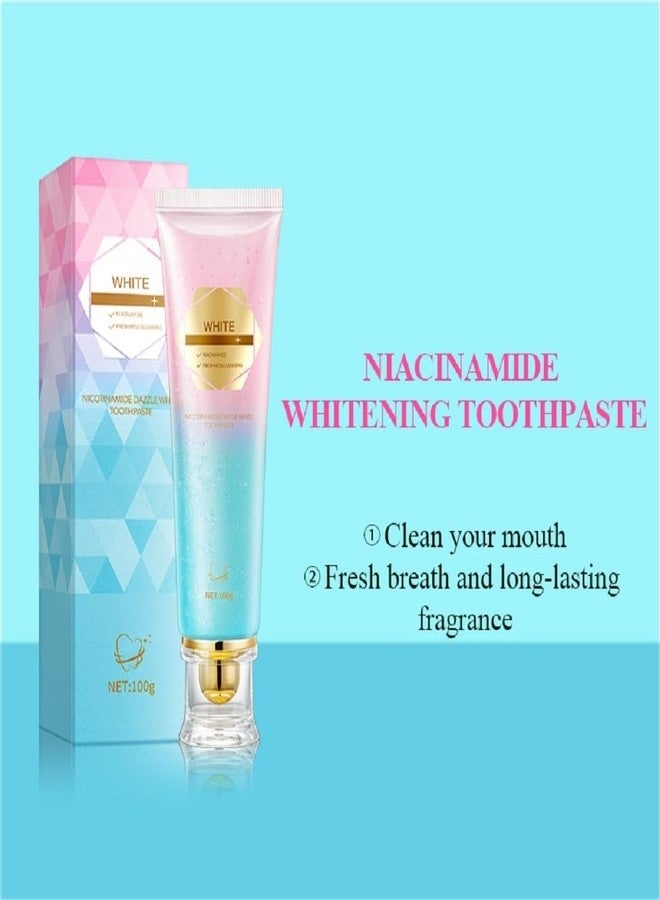 wenfeng 2Pcs Niacinamide Intensive Whitening Toothpaste,Acssart Radiant Whitening Toothpaste with Natural Gentle Care Deep Stain Removal Clean,Improves Gum Health,Fresh Breath - Image 2
