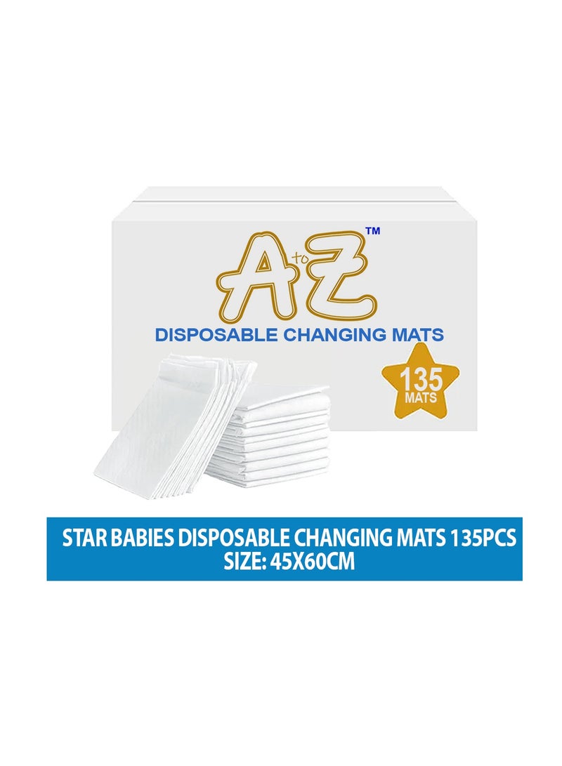 A TO Z A to Z - Disposable Changing Mat size (45cm x 60cm) Large- Premium Quality for Baby Soft Ultra Absorbent Waterproof - Pack of 135 - White - Image 2