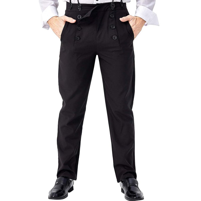 Ya-cos Men Steampunk Pants Classic Victorian Pants Adult Vintage Gothic Trousers Cosplay Costume - Image 1