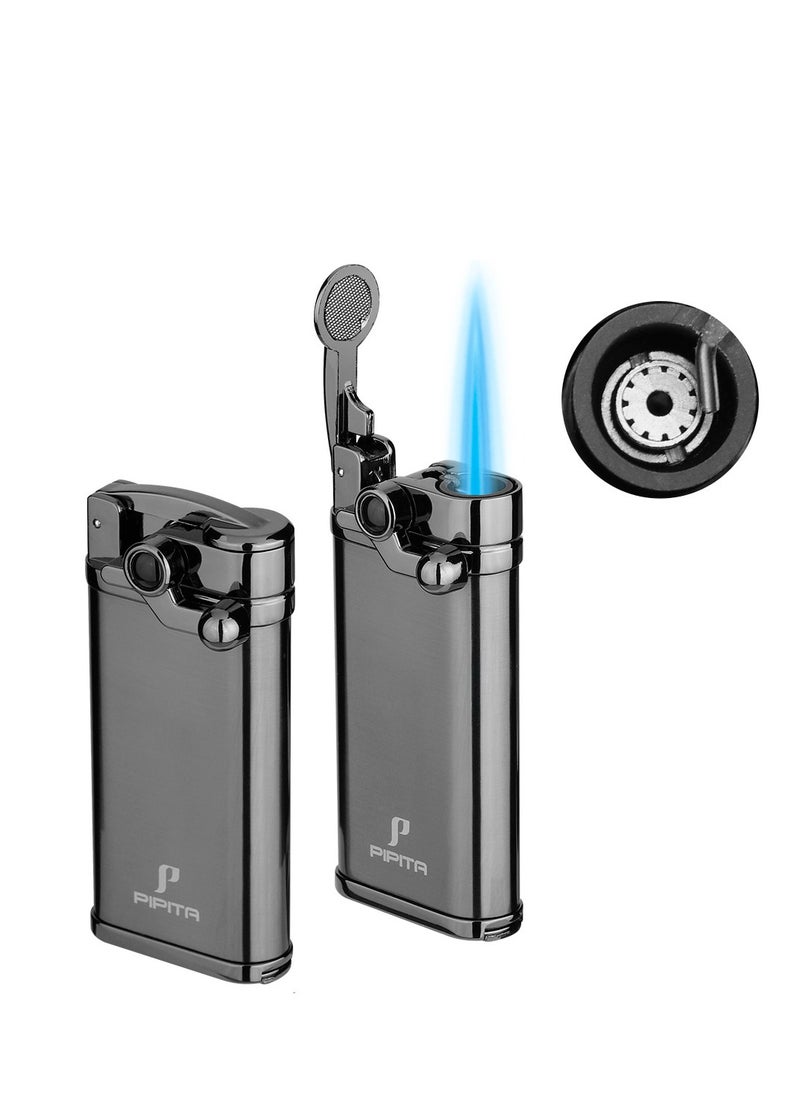 Generic 2pcs Torch Lighter Windproof  Jet Single Flame Lighter , Adjustable Flame and Refillbale Fuel Metal Lighter (Butane Not Included)  - Image 1
