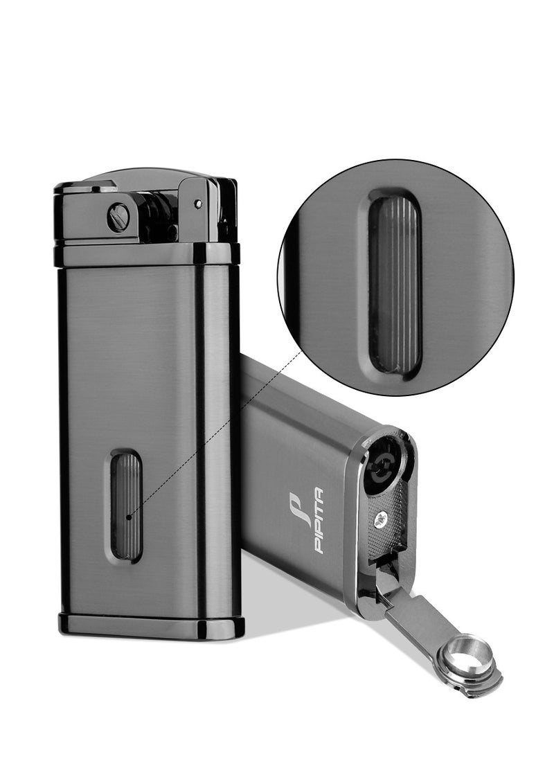 Generic 2pcs Torch Lighter Windproof  Jet Single Flame Lighter , Adjustable Flame and Refillbale Fuel Metal Lighter (Butane Not Included)  - Image 5