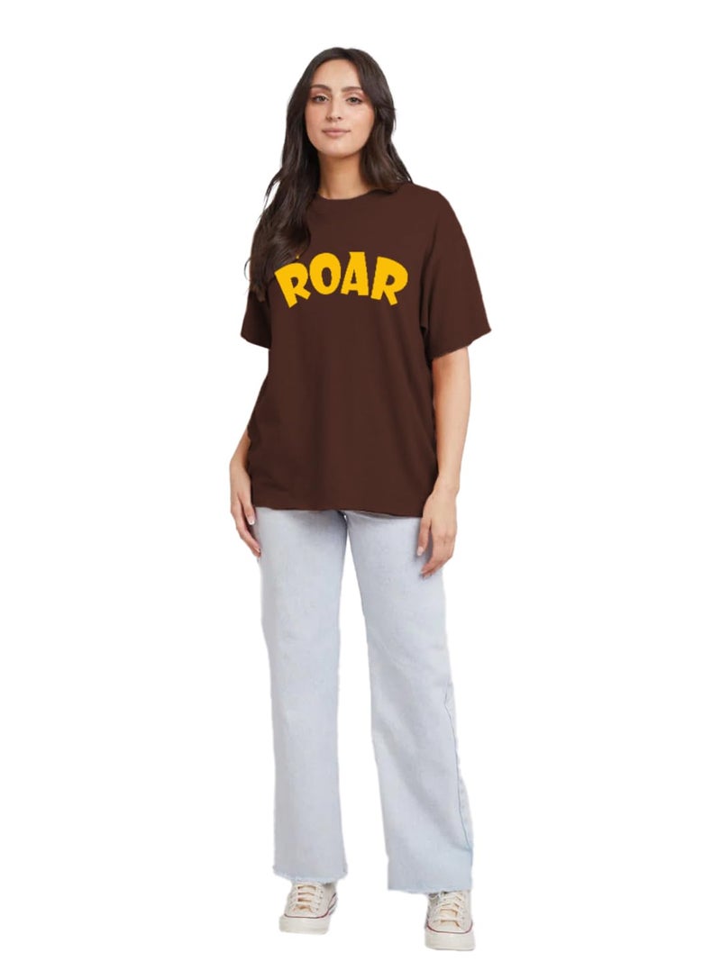 LEOTUDE Womens Oversized Round Neck Half Sleeve T-Shirts (SP-7VRUVTXIYVLK5HCZ_Multicolor10_M) - Image 4