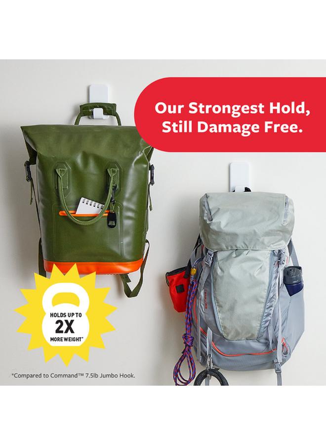 Command Damage-Free Self-Adhesive Plastic Hook White X-Large 17011-ES  - Image 2