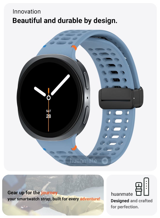 huanmate Samsung Galaxy Watch 8 40mm Soft Silicone Replacement Strap - High Quality, Lightweight, Stylish & Durable - Easy Installation - Replacement Strap for Samsung Galaxy Watch 8 40mm - Image 2