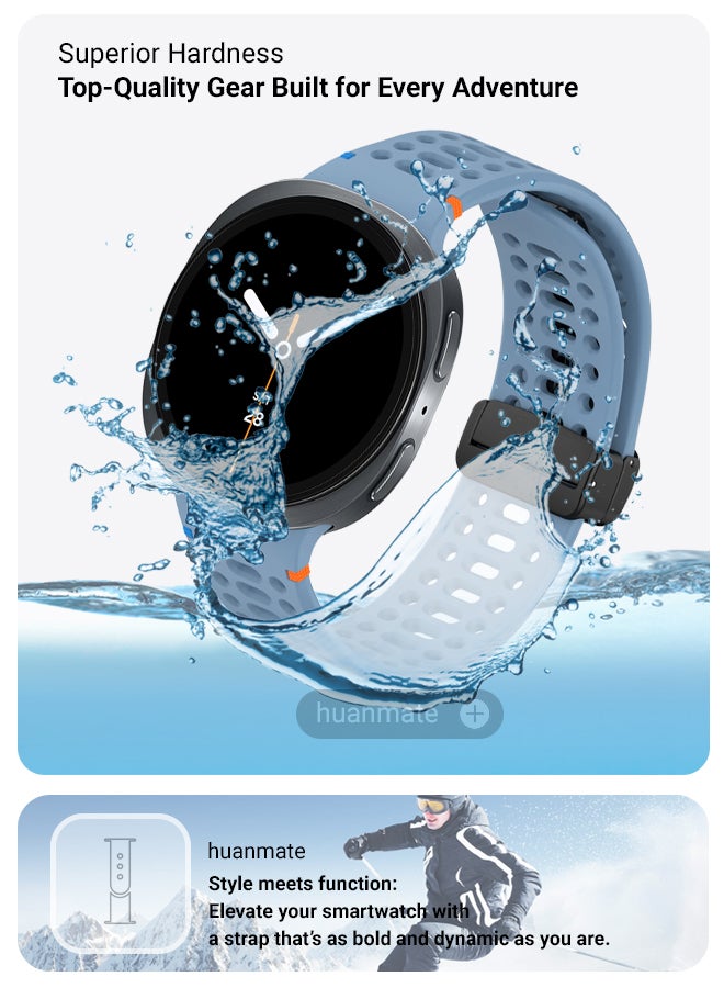 huanmate Samsung Galaxy Watch 8 40mm Soft Silicone Replacement Strap - High Quality, Lightweight, Stylish & Durable - Easy Installation - Replacement Strap for Samsung Galaxy Watch 8 40mm - Image 4