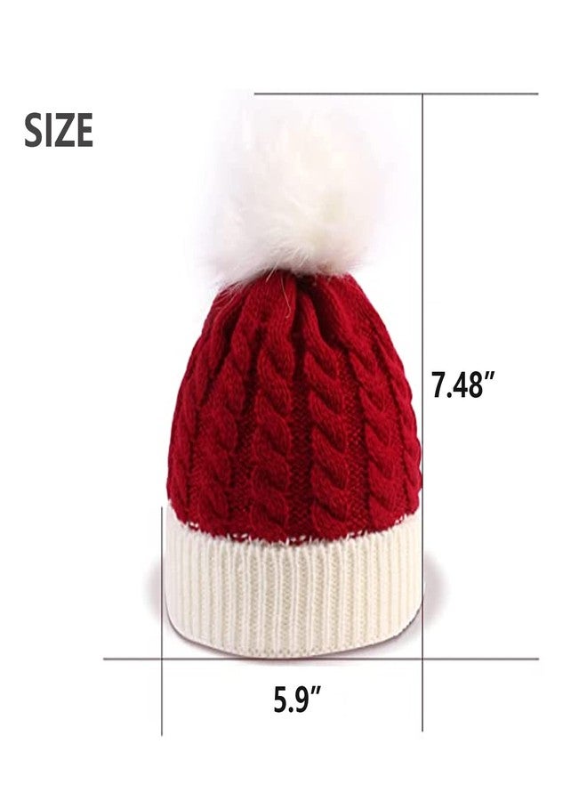 MOHYS Christmas Hat Kids Knitted Santa Hat for Children Infant Baby Xmas Winter Holiday Party Dress up, 0 to 6 Years Old(Red) - Image 4