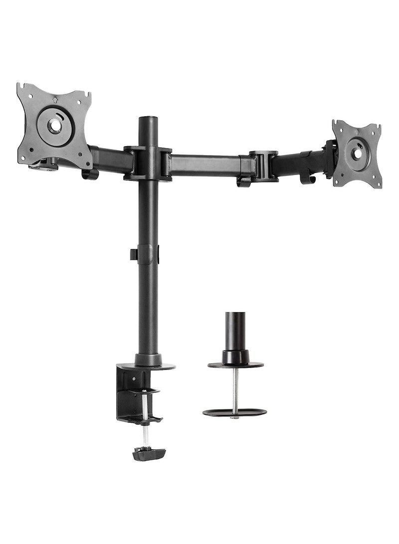 Dual Monitor Arms Fully Adjustable Desk Mount/Articulating Stand for 2 LCD LED Screens up to 27” (STAND-V002M) - Image 1