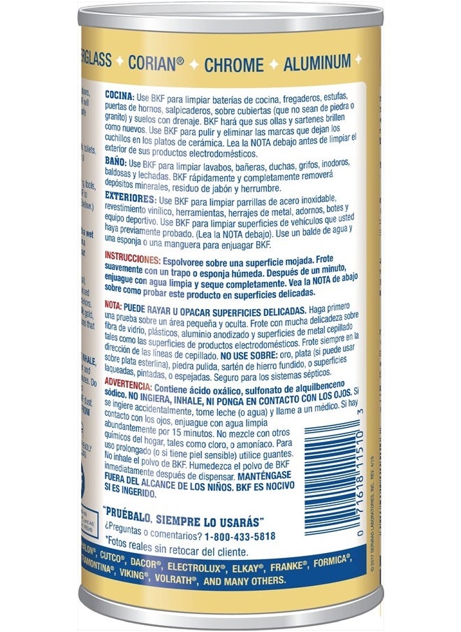Bar Keepers Friend - Powder Cleanser (12 oz) -Multipurpose Cleaner & Stain Remover - Bathroom, Kitchen & Outdoor Use - For Stainless Steel,Copper,Brass,Ceramic,Porcelain,Bronze,Aluminum Cookware (1) - Image 1