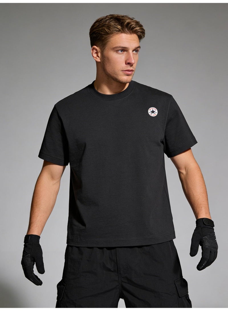 CONVERSE Men's and women's t-shirts, high-grade cotton loose short sleeves, round converse logo, men's and women's retro street clothes. Heavy cotton up to 300G. - Image 3