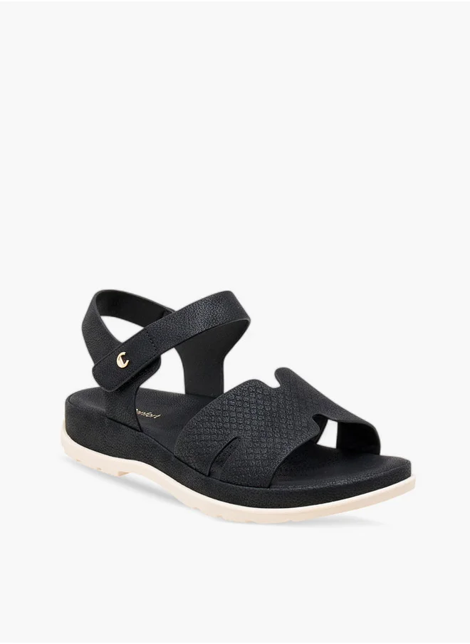لو كونفورت Textured Comfort Sandals with Hook and Loop Closure