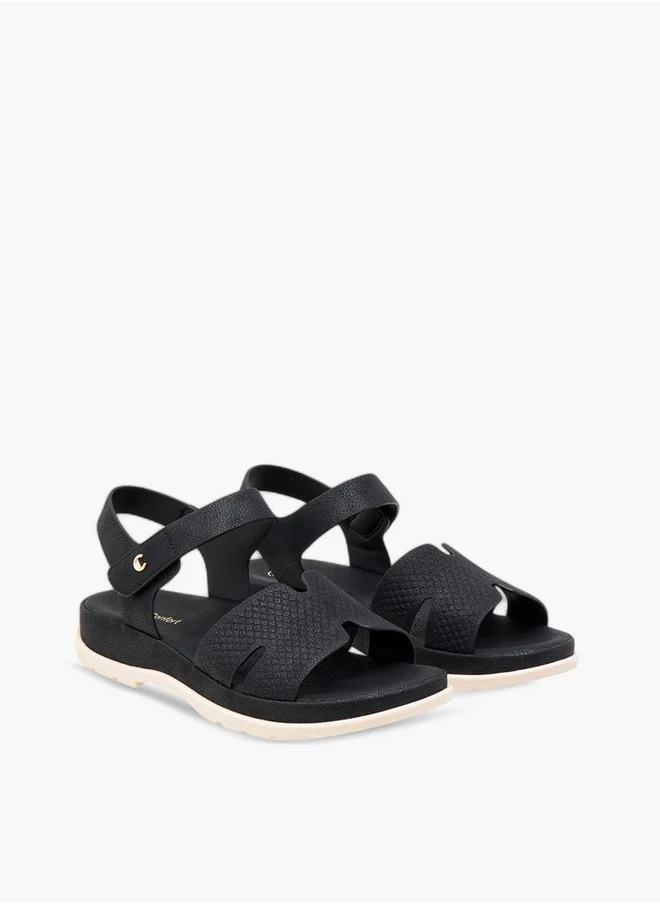 لو كونفورت Textured Comfort Sandals with Hook and Loop Closure