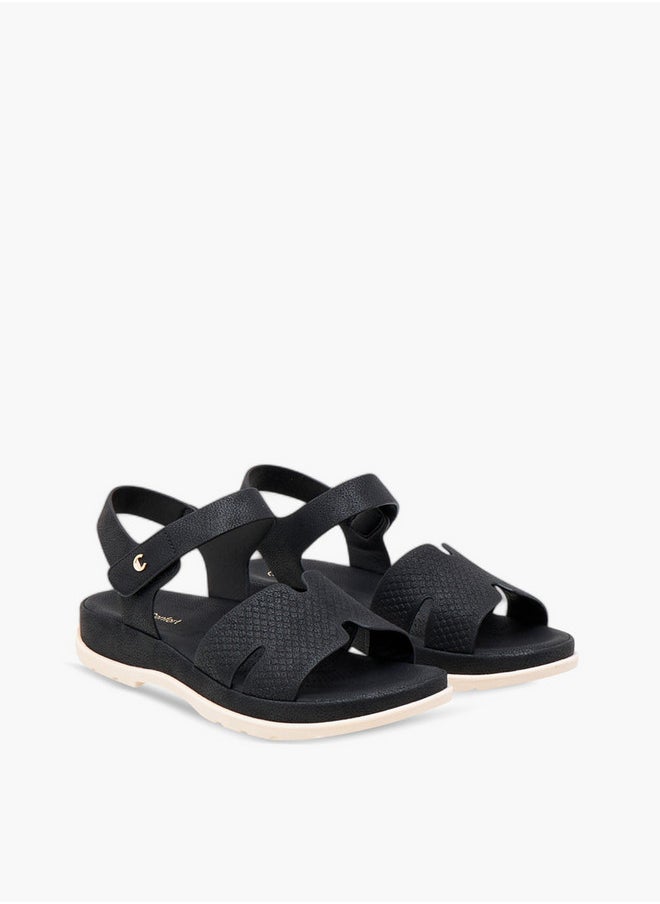Le Confort Textured Comfort Sandals with Hook and Loop Closure  - Image 1