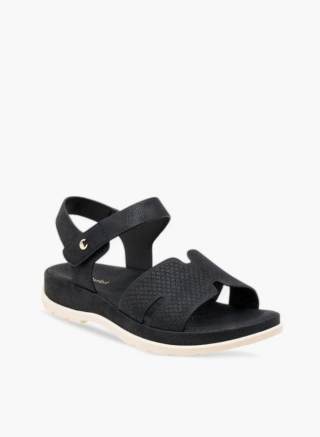 Textured Comfort Sandals with Hook and Loop Closure