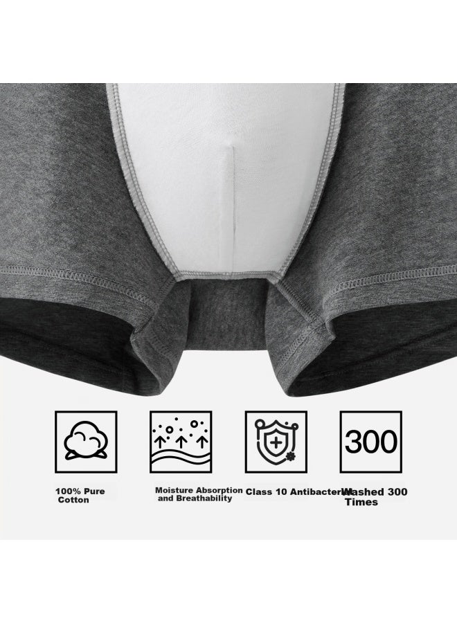 Secretworld Men's Underwear A-class Baby Cotton 100% Pure Cotton Crotch 10a Full Coverage Antibacterial Boxer Briefs Large Size Sports Trunks - Image 3