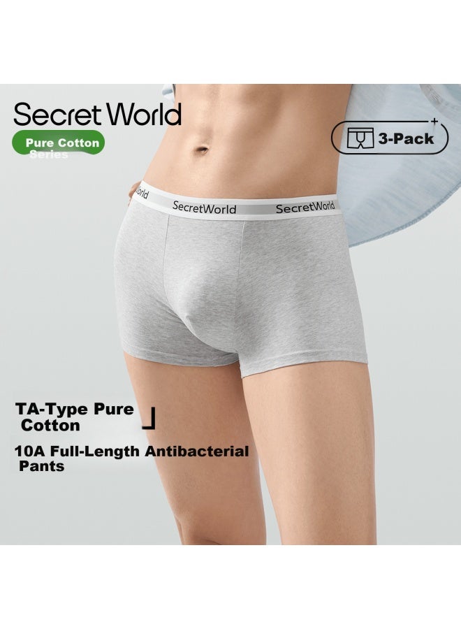 Secretworld Men's Underwear A-class Baby Cotton 100% Pure Cotton Crotch 10a Full Coverage Antibacterial Boxer Briefs Large Size Sports Trunks - Image 2