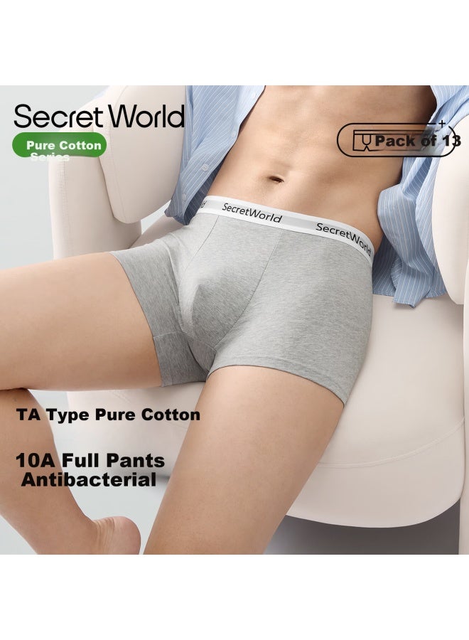 Secretworld Men's Underwear A-class Baby Cotton 100% Pure Cotton Crotch 10a Full Coverage Antibacterial Boxer Briefs Large Size Sports Trunks - Image 1