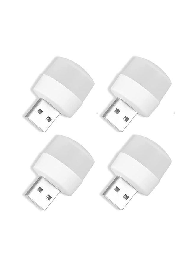 USB LED Night Light, Energy Saving Lamp Portable Design Ambient Lighting, Decorative Lamp 4pcs White - Image 1