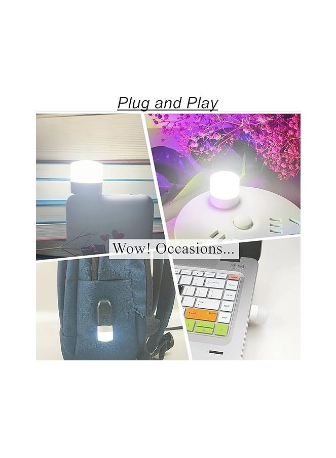 USB LED Night Light, Energy Saving Lamp Portable Design Ambient Lighting, Decorative Lamp 4pcs White - Image 2