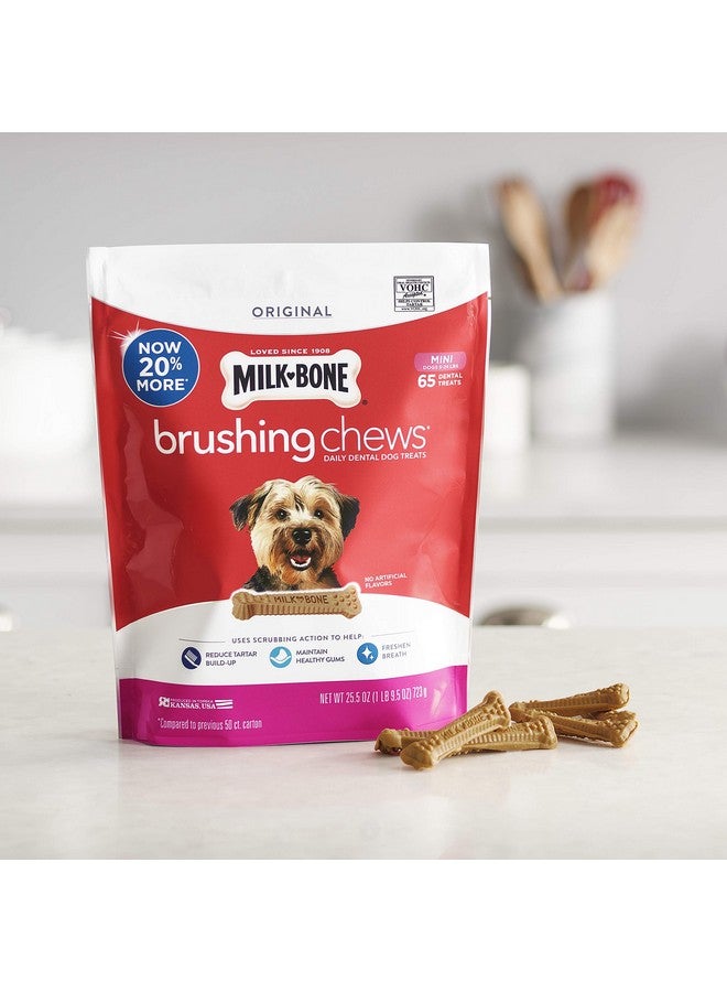 Milk-Bone Brushing Chews Daily Dental Dog Treats, Mini, 65 Count - Image 2