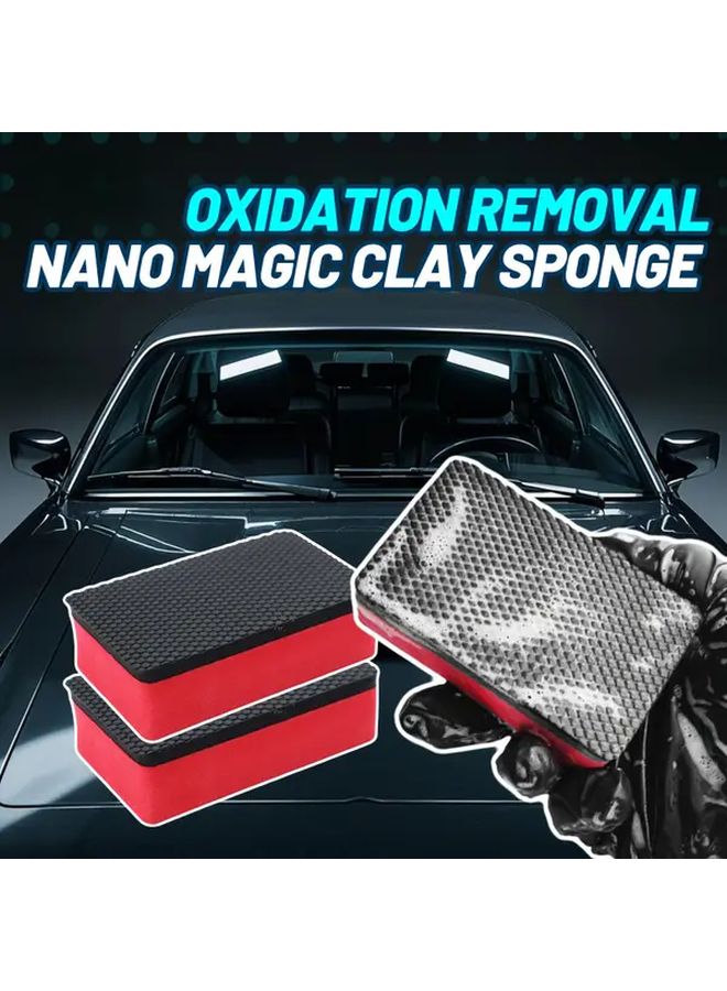 2 Pack Nano Magic Clay Sponges 3 Layer Scratch Free Oxidation Remover For Car Detailing - Image 1