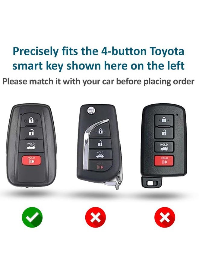 Autobase Silicone Key Fob Cover for Toyota 4-Button Smart Keys, 2 Pcs (Black and Red) - Image 2