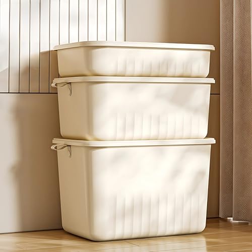 HoopVool® Multi Purpose Plastic Storage Bins Stackable Organizer Boxes with Lids, Stackable Crates for Home & Kitchen, items like books, clothes, snacks, toys. (All Size Combo, All) - Image 1