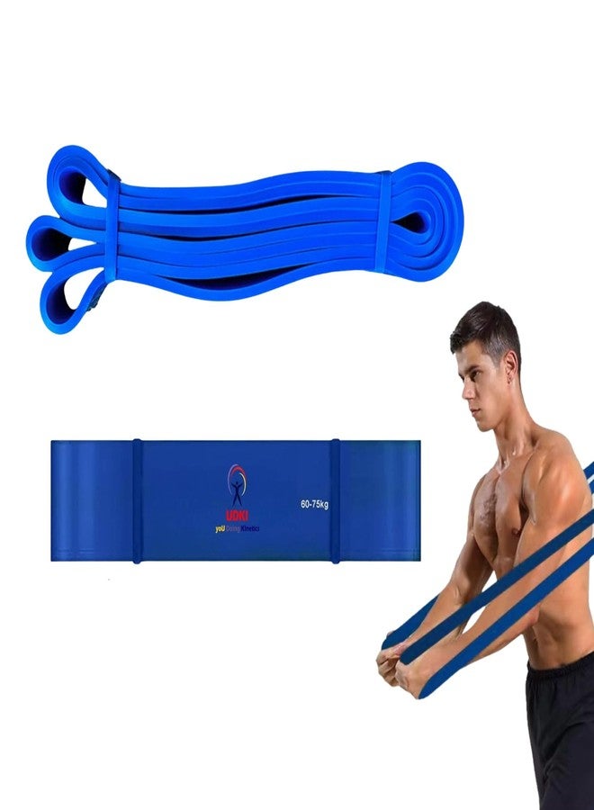 UDKI 60-75kg Blue Resistance Band - Exercise & Pull Up Bands for Home Gym Fitness - Men & Women - 100% Natural Rubber - Image 1
