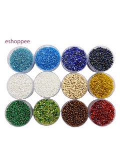 eshoppee eshoppee 2mm 240gm Multi Color Glass Seed Beads for Jewellery Making kit Art and Crafts Materials for Embroidery Necklace Bracelet Earring Making Materials DIY kit  - Image 1