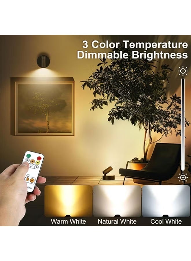 ARNOTEC Wireless Rechargeable Spot Lights Indoor, Magnetic LED Uplighting with Remote & Timer, Dimmable 3CCT (3000K/4500K/6000K) Accent Up Lights for Plants, Art, Picture, Wall Decor – Battery Operated,white - Image 4