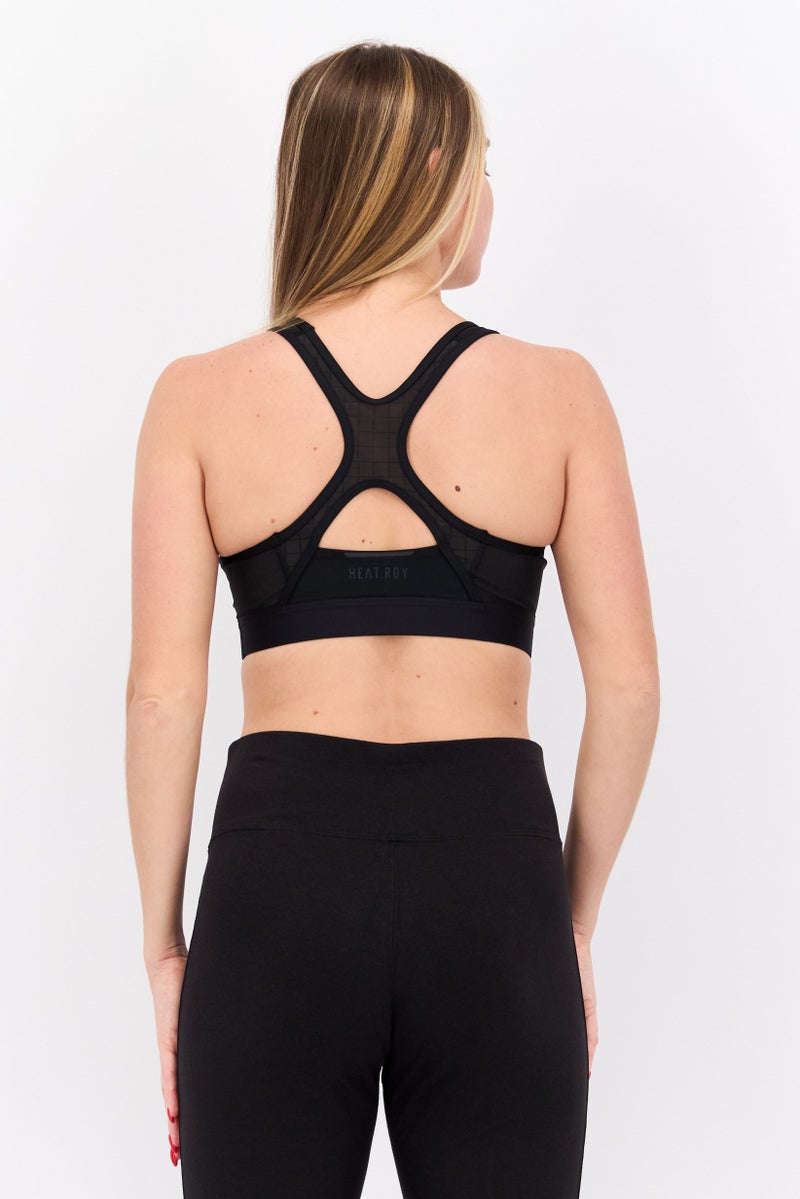 Adidas Women Brand Logo Padded Sports Bra, Black - Image 3