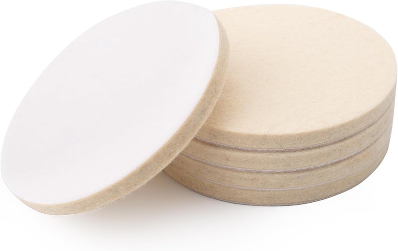 Marrio 5 PCS 5 Inch Wool Felt Polishing Pad, Buffing Pads Wool Polishing Disc for Orbital Sander Fade proof - Image 1