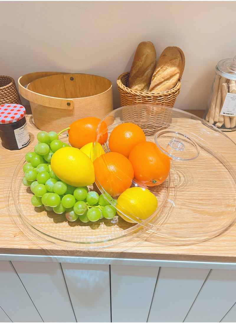 Laseta Acrylic Serving Tray with Dome Lid - Clear | 100% BPA-Free Acrylic Tray | Versatile Storage and Display Solution for Banquets, Parties, and Home Use The tray package measuring  12.8*3.34 inch  - Image 3