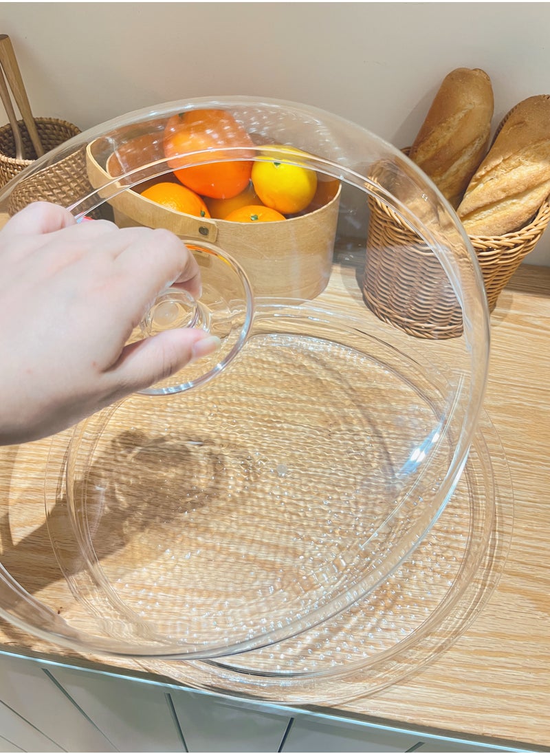 Laseta Acrylic Serving Tray with Dome Lid - Clear | 100% BPA-Free Acrylic Tray | Versatile Storage and Display Solution for Banquets, Parties, and Home Use The tray package measuring  12.8*3.34 inch  - Image 4