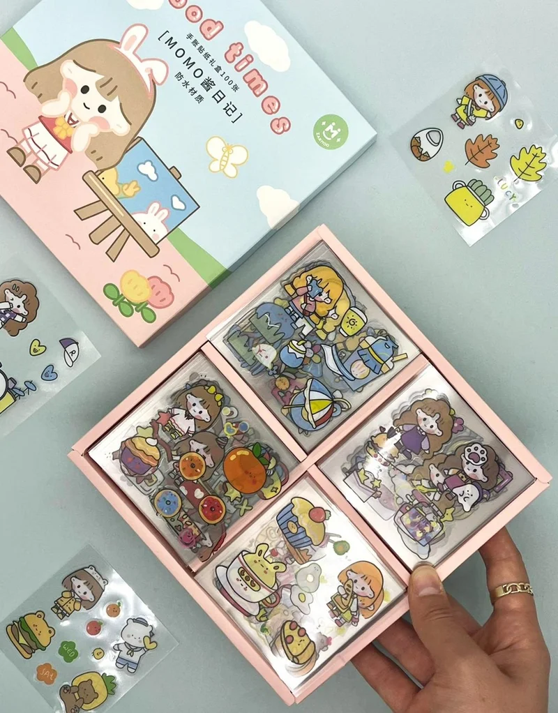 كاغيت جيمي دوكان Paper Ship Shop Gorgeous 4 Section Box Sticker Set - Stickers-Bullet Journal