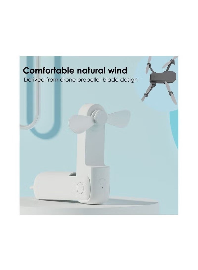 إسكدنيا مروحة صغيرة 3 في 1 قابلة لإعادة الشحن ومروحة يدوية صغيرة قابلة للطي مع وظيفة بنك الطاقة ومروحة تبريد بقوة 2000 مللي أمبير في الساعة - Image 3