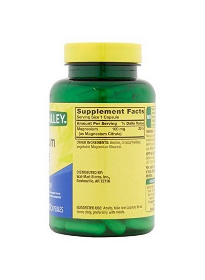 SPRING VALLEY سترات المغنيسيوم 100 ملغ إطلاق سريع 100 كبسولة - Image 4