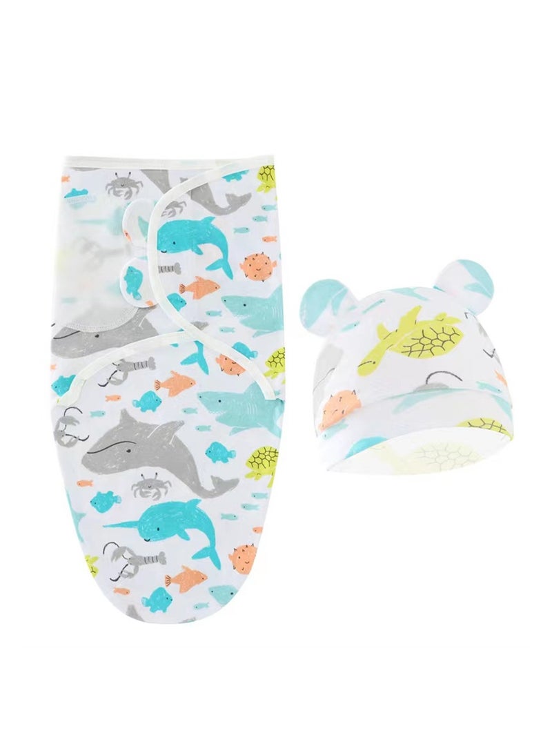 Newborn swaddle comfortable sleeping bag with hood set delivery room swaddle - Image 1
