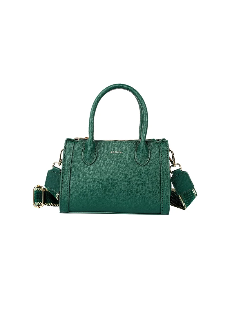 AMICA Elora Women's Leather Women's Shoulder Crossbody Bag with Woven Strap
