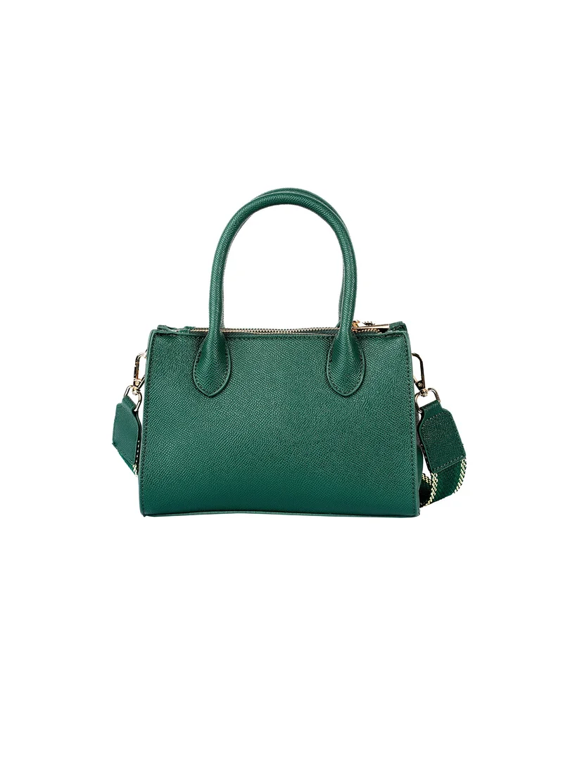 AMICA Elora Women's Leather Women's Shoulder Crossbody Bag with Woven Strap