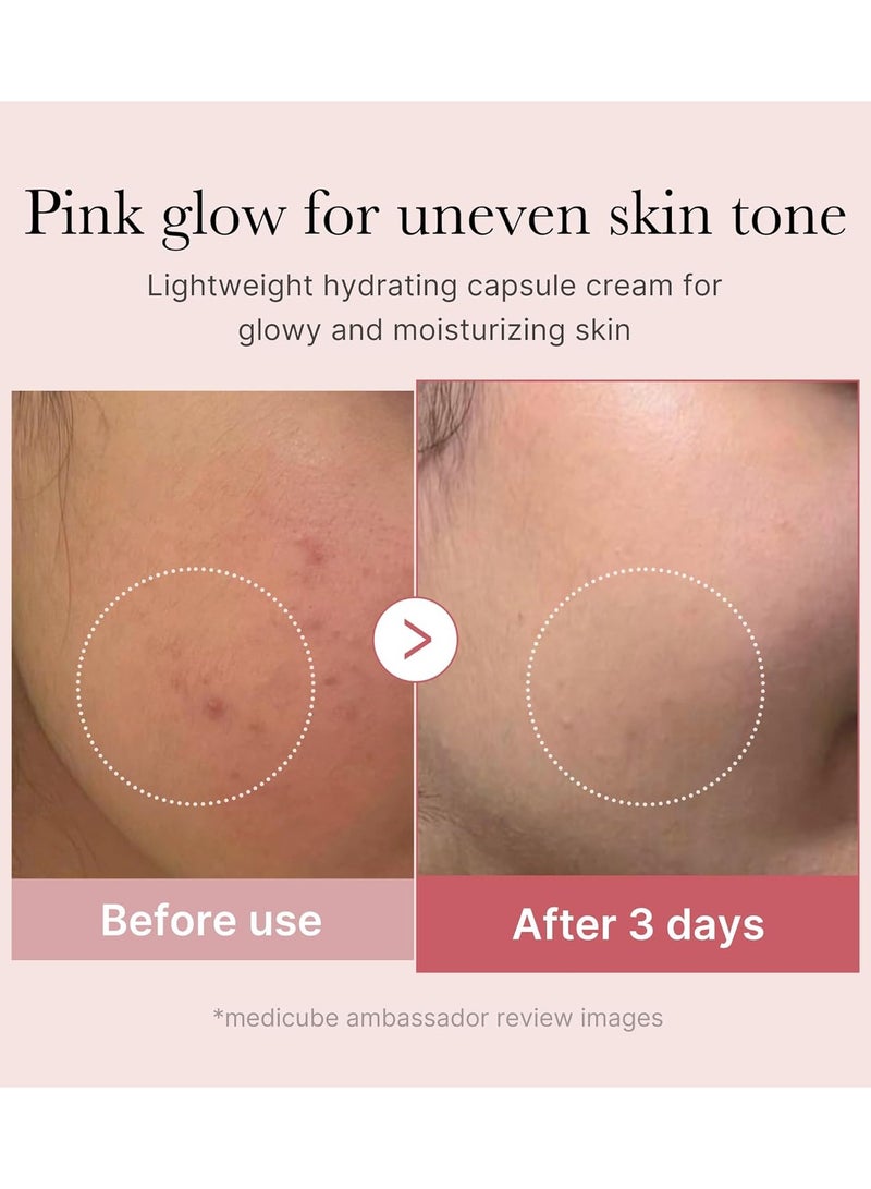 Medicube Salmon DNA PDRN Pink Collagen Capsule Cream, Face Moisturizer | Lightweight Moisturizing Cream | PDRN, Niacinamide for Uneven Skin Tone, Glow hydration | Korean Skin Care 1.94 oz - Image 3