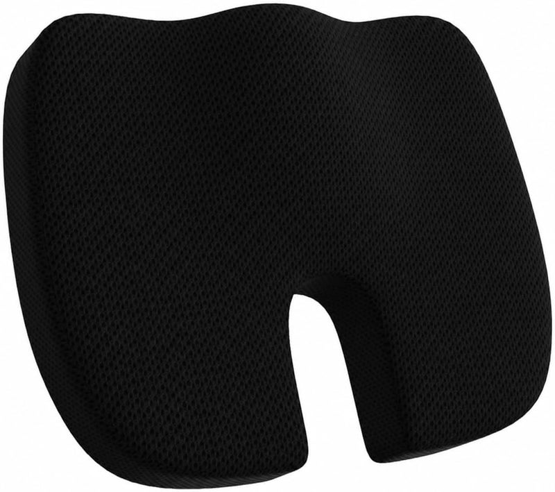 CareFoam Memory Foam Coccyx Seat Cushion for Tailbone Pain | 2 Years Warranty | Sciatica, Back Pain Relief - Orthopedic Chair Cushions | 18 x 14 x 3 Inch | Black - Image 1