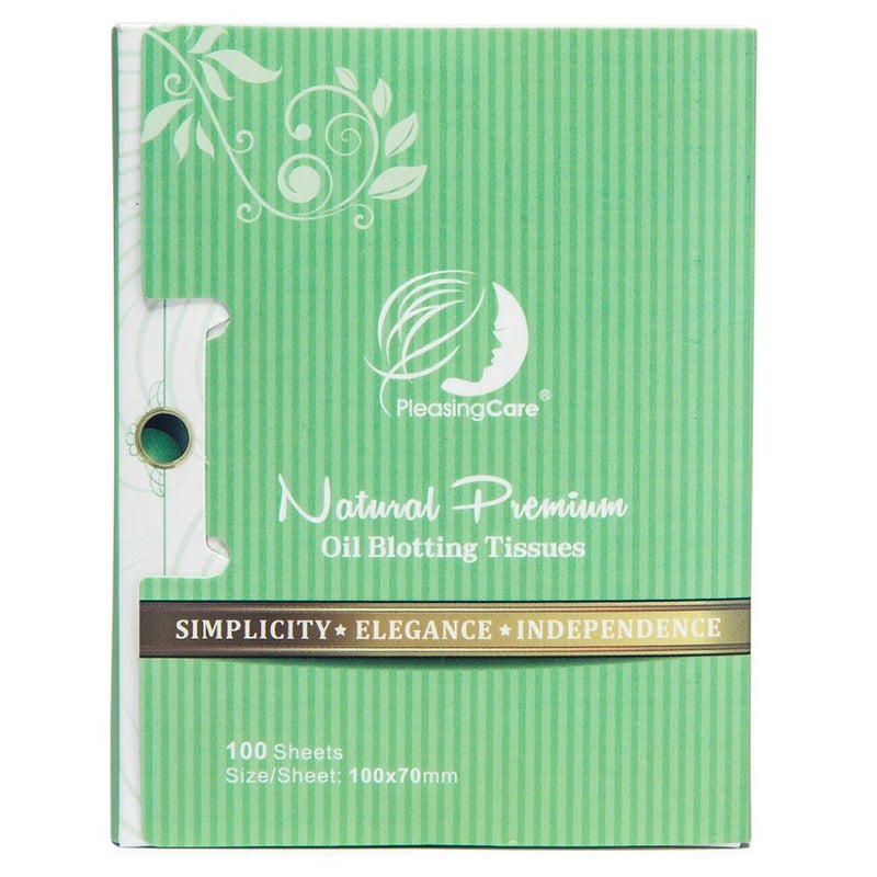 Natural Green Tea Oil Absorbing Tissues  100 Counts Premium Face Oil Blotting Paper  Take Only 1 Piece Each Time Design  Large 10cmx7cm Oil Absorbing Sheets No Waste and Easy to Carry in Pocket