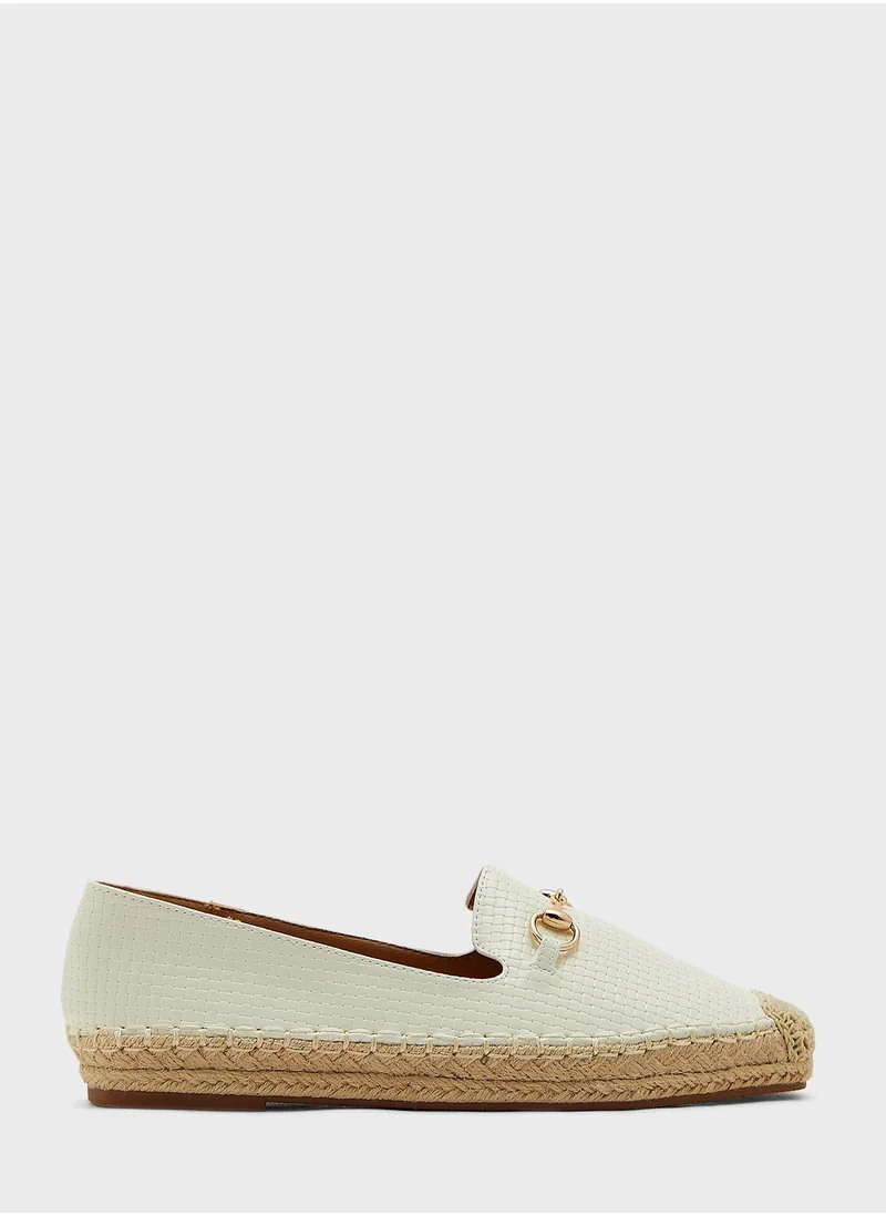 Ginger Horsebit Textured Flat Espadrille